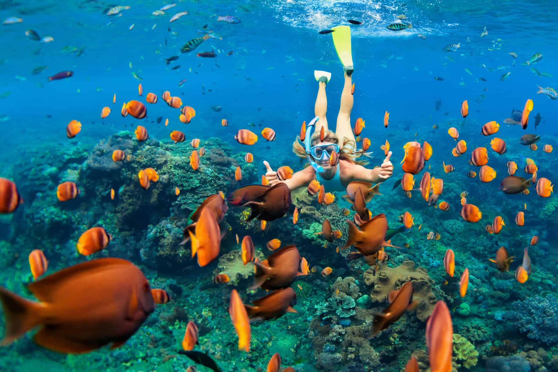 Girl Snorkeling in Hawaii